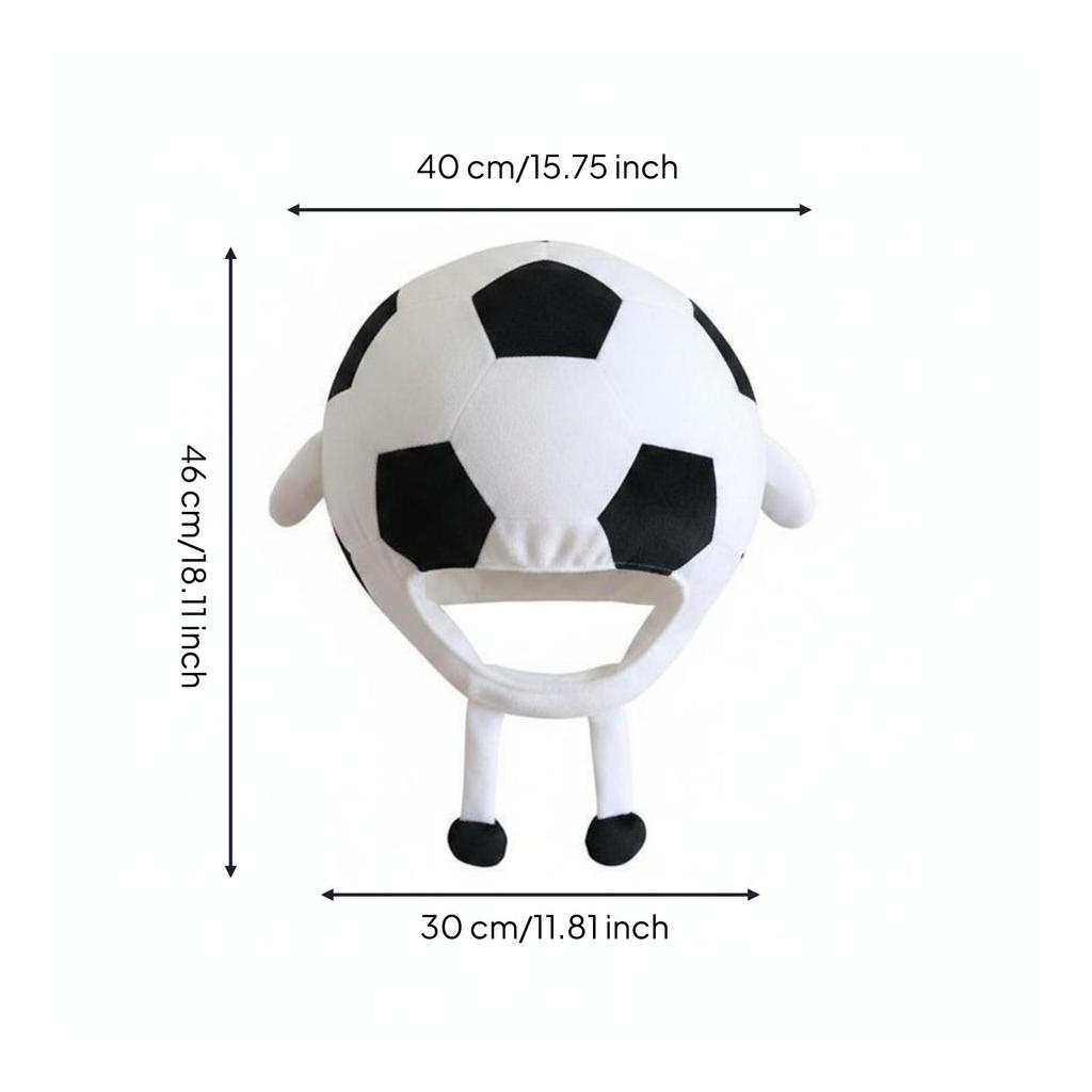 Soccer Headpiece Photo Prop Cartoon Football Novelty Costume Hat for Performance,