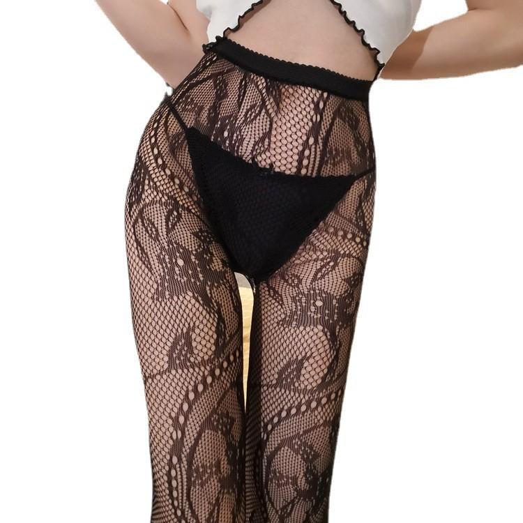 Calzini a Rete Intrecciata con Pizzo Tattoo Vintage, Collant a Rete Piccola con Totem Bambini, Calzini a Rete Sex Tornado