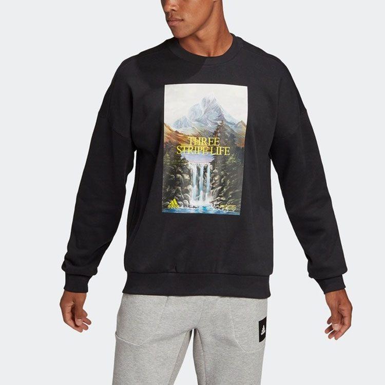 adidas Sweatshirts Men's Black Crew Neck Moderate Regular GM6507