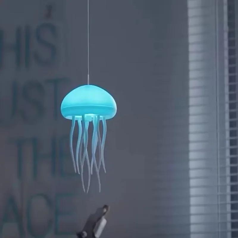Creative Home Lighting Dynamic Voice Control Jellyfish Lamp Color Changing Atmosphere Romantic Rechargeable Ambient Night Light
