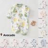 Baby Cotton Long Sleeve Romper With Snap Closure For Newborn Infants