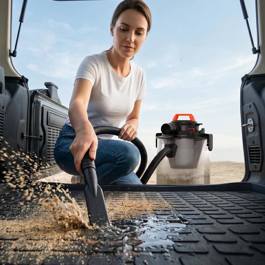 Nass-Trocken-Blasen 3-in-1 Staubsauger, 25L 2500W, 6,5 Spitzen-PS, Edelstahl, tragbar für Haus, Werkstatt, Autoaufbereitung