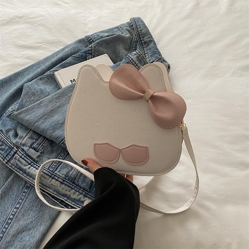 

Трендовая новая милая девушка тисненый модный кот кошачья голова коробка сумка повседневная сладкая бант сумка-мессенджер женская сумка белый