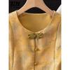 Satin retro high-end buckle vest spring clothes with women's vest