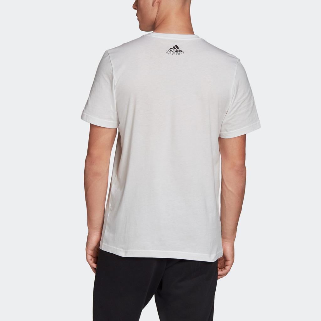 Adidas T Shirts Men's White Crew Neck Moderate Straight Fit FN1715