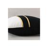 2 Pcs Velvet Look Decorative Throw Pillow Covers With Gold Leather Strips
