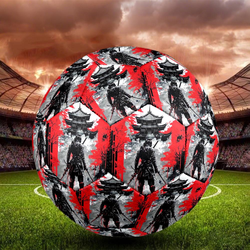 Japanese Samurai Indoor Soccer Ball Size 5 Colorful All Ages Machine Stitched PVC Competition Ready Durable High-Bounce