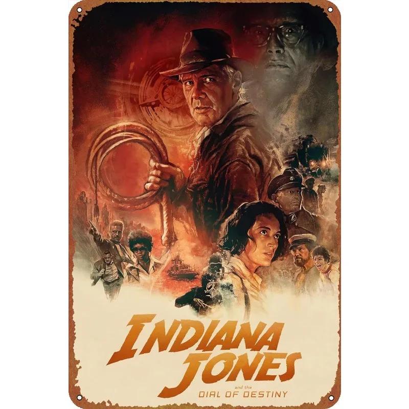 Classic Movie Tinplate Poster Indiana Jones Metal Sign Retro Industrial Wall Decor Plaque Bar Garage Home Tin Sign Art Plates