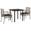 VidaXL Ensemble à Manger de Jardin avec Coussins 3 pcs, Table et Chaise de Terrasse, Meubles de Patio, Mobilier d'Extérieur, 3213617