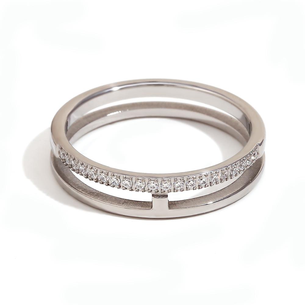 

MamacitaSlay New Design Shell Inspires English Letter Never Give Up Shiny Rings Stainless Steel Jewelry Woman New In Rings 6