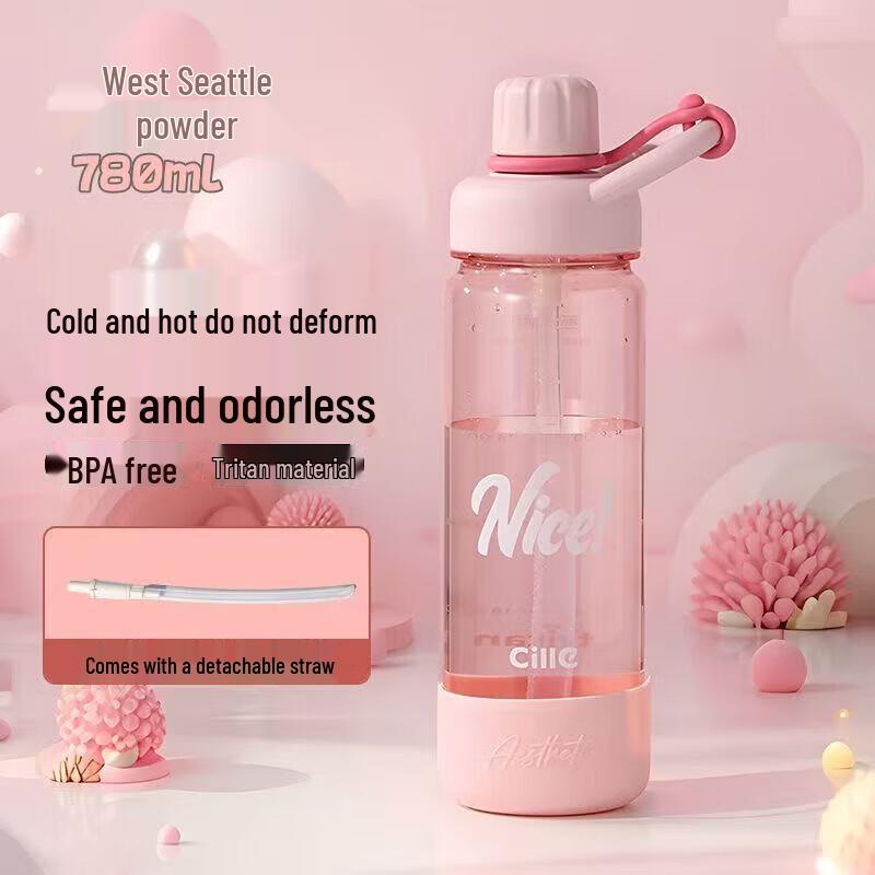 Cille Plastic Straw Water Bottle