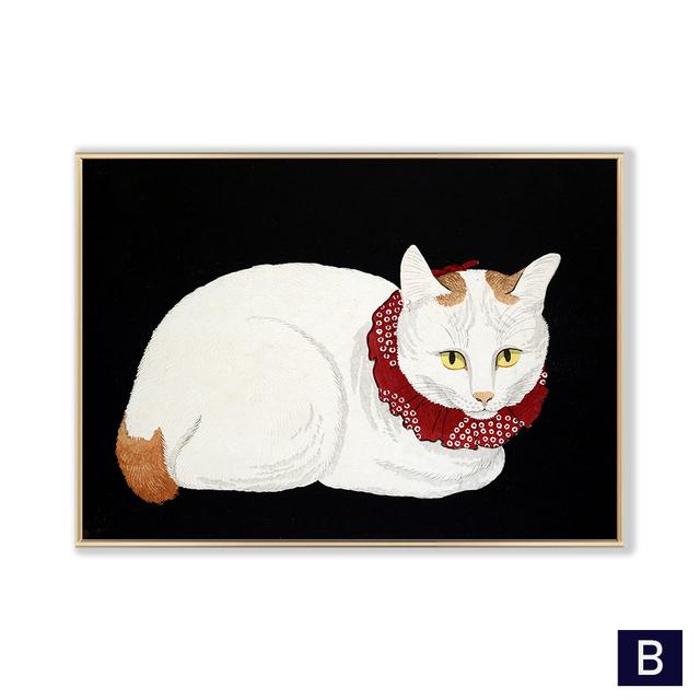 Modern Nordic Pet Animal Wall Art Canvas Decoration for Living Room Paintings White Cat Home Decoration Posters