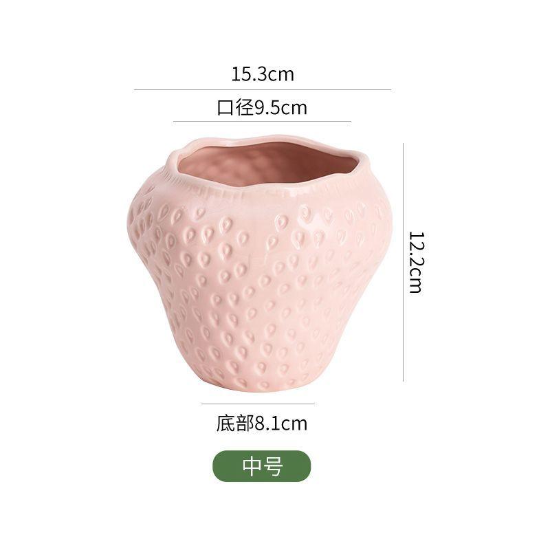 European Style Ceramic Strawberry Vase Colorful Potted Ornaments Living Room Dining Table Hydroponic Flower Ware Strawberry Vase