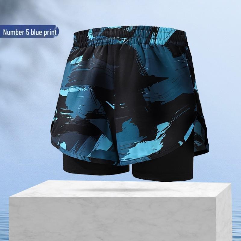 Completo da uomo a doppio strato per lo sport: Costumi da Bagno per Corsa, Fitness, Spiaggia e Nuoto