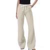 Women's Slant Pocket Elastic Waist Casual Cotton And Linen Trousers