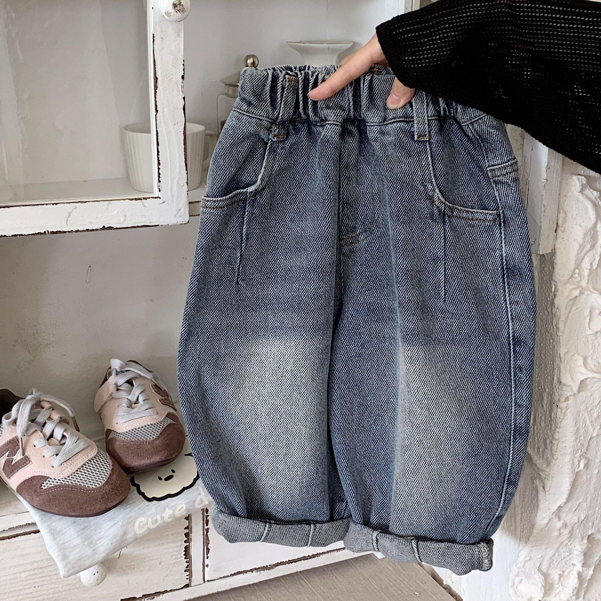 

2025 Autumn Fashionable Boys and Girls Long Jeans - Trendy Casual Kids Pants 100 cm синій