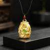 Zinc Alloy Pendant Necklace Auspicious Cloud Decor Border Laughing Monk Statue Charm Jewelry For Daily Wear Gift