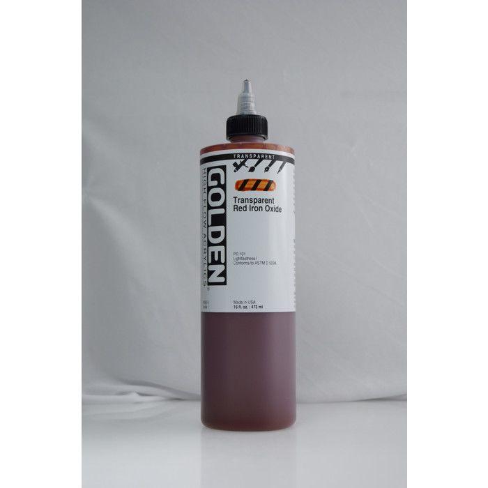 Encre Acrylic High Flow Golden I 473ml Rouge Iron Oxide transp.