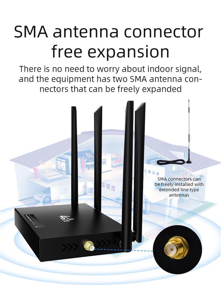 ED128 Industrial-Grade 4G WiFi Router with Detachable Suction Cup Antenna and Enhanced Wall Penetration