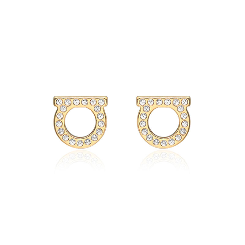 Ferragamo Gancini Crystal Earrings 76 0123 0696576