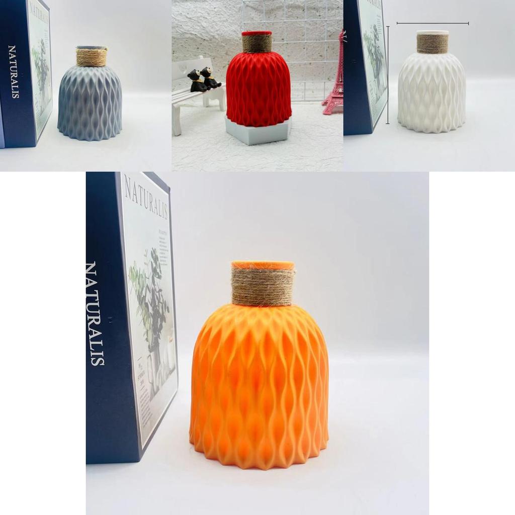 Pineapple Pattern Vase Decor With Plastic Flowerpot For Home And Gift Display