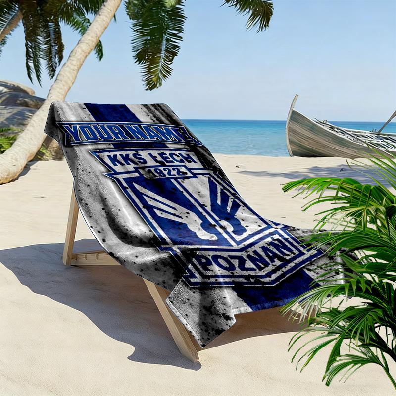 Custom Name Kks Lech Poznan Print Beach Towel, Large Soft Quick Dry Towel for Beach Camping Swimming_xia