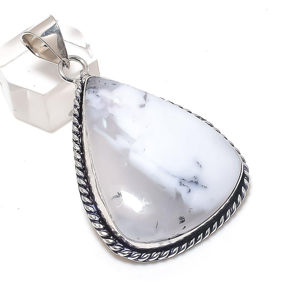 

Natural Dendrite Opal Gemstone 925 Sterling Silver Jewelry Pendant 2.29 t8A21