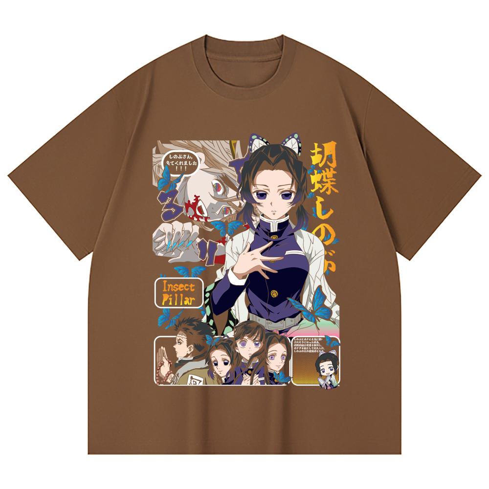 230 Gsm 100% Cotton Demon Slayer V16 Shinobu Print Unisex Heavy Cotton T Shirt