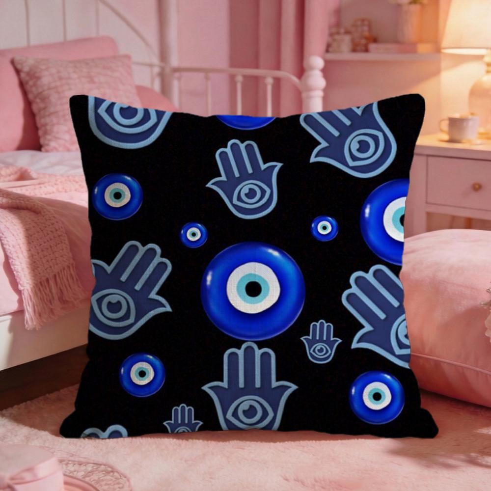 Symbol EEvil Eye Symbol Cushion Cover Premium Comfort Reversible Pillow Cove Two in One Design for Any Room  Car Interior