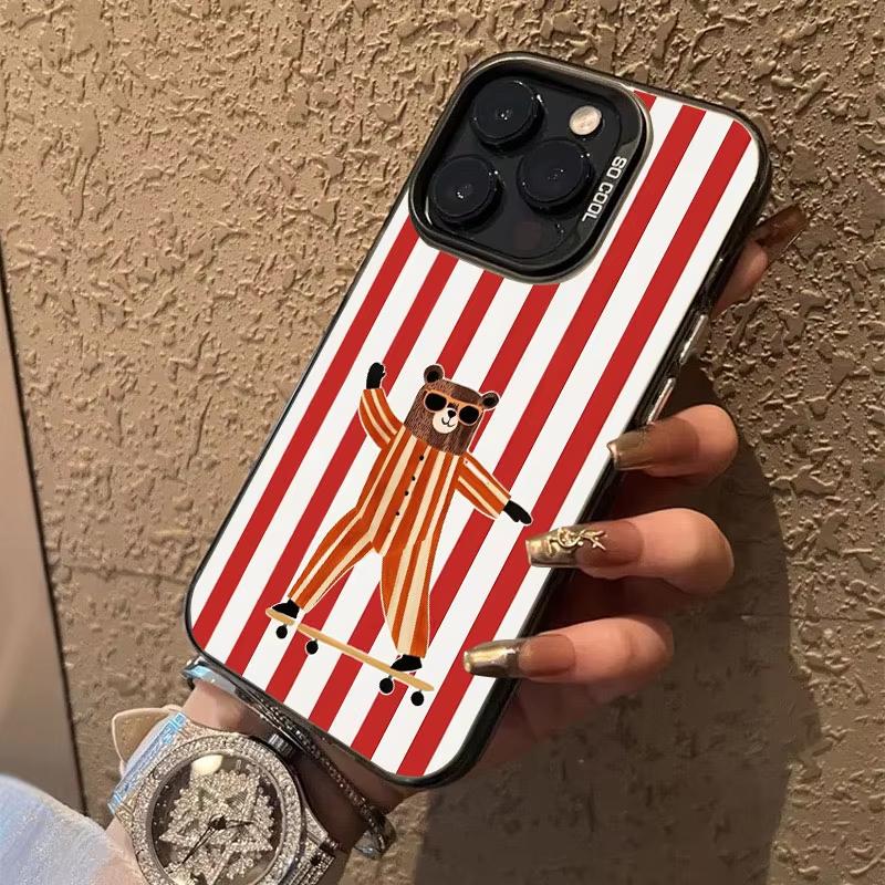 Cute Green And White Plaid Animal Phone Case For Samsung Galaxy S26 S25 Ultra S24 S23 FE S22 S21 Plus A56 A55 Hard Matte Cover