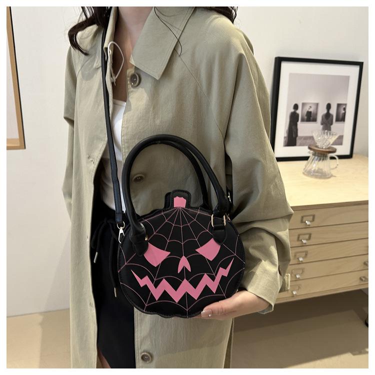 Funny Pumpkin Shaped Crossbody Bag for Women Faux Leather Shoulder Handbag KTB
