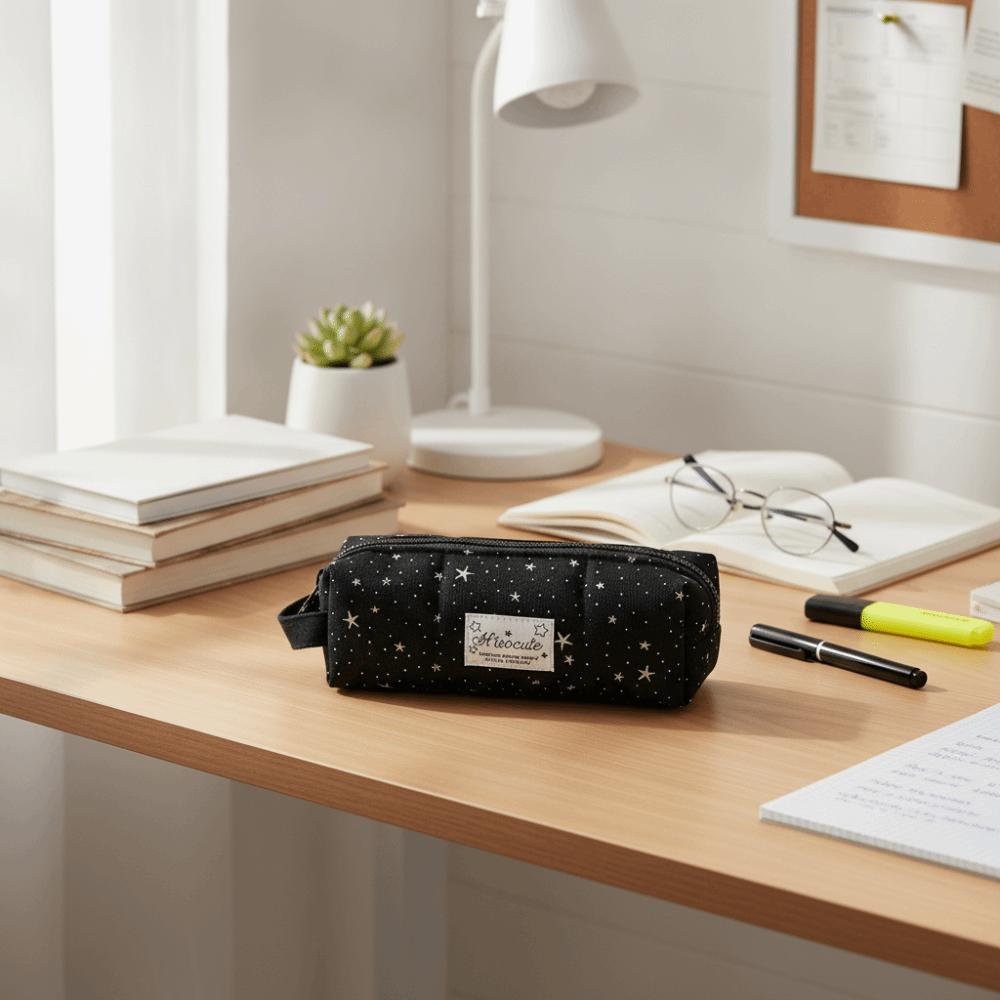 Y2k Star Dots Pencil Case Print Pencil Pouch Cosmetic Bag Korean Style Pen Bag Office