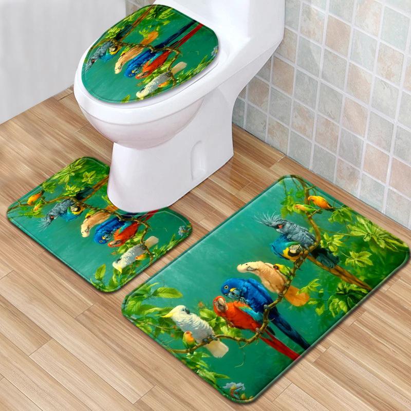 Textured Toilet Three-Piece Floor Mat Bathroom Three-Piece Carpet Doormat