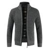 Men's Autumn and Winter Cardigan Zipper Sweater Fleece Stand-up Jacket Men's Loose Knitted Sweater Jacket Top