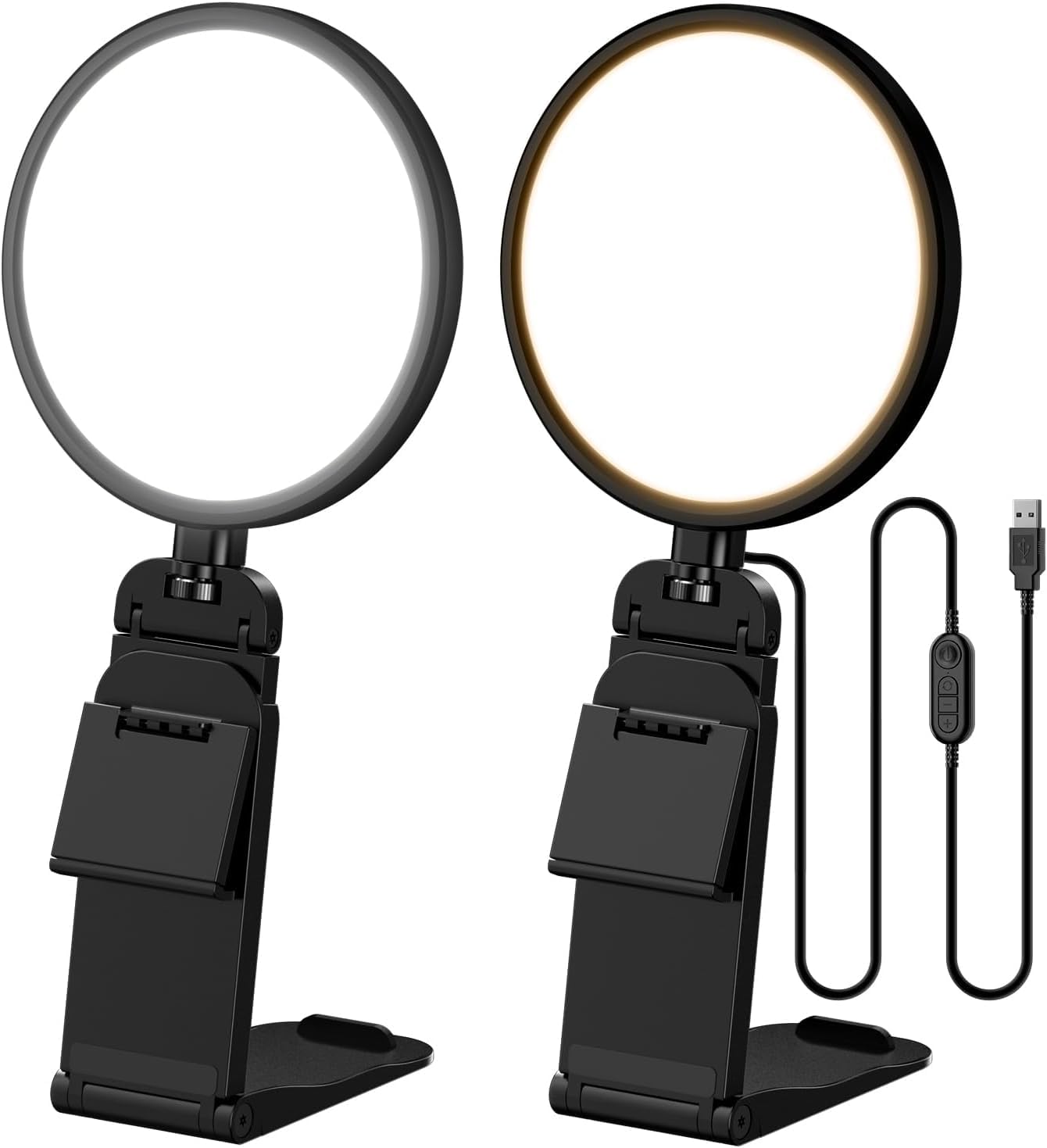 

LitONES Compact Handheld Ring Light with Ideal for Computer Actress Monitor CRI High 50 Color Remote Work Tabletop Reading Tripod USB Ideal for Online