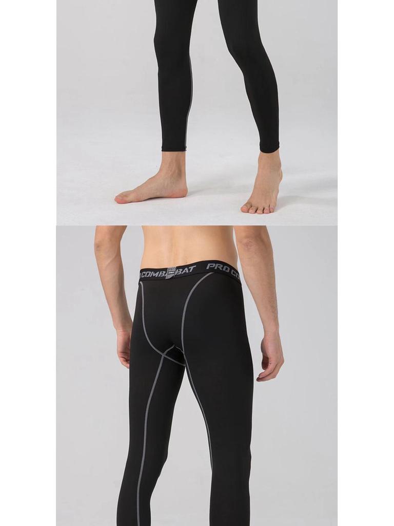Męskie szybkoschnące, oddychające legginsy kompresyjne do sportu i fitnessu
