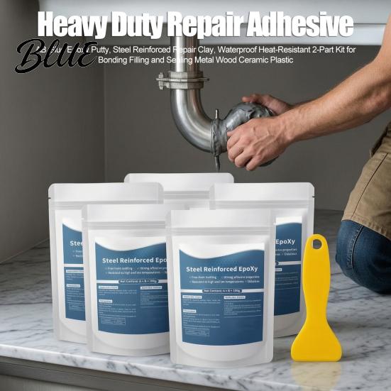 Epoxy Putty Stick All Purpose Putty Heat-Resistant Waterproof Steel Reinforced Repair Kit Filler Hand Moldable Bonding Compound AB Clay