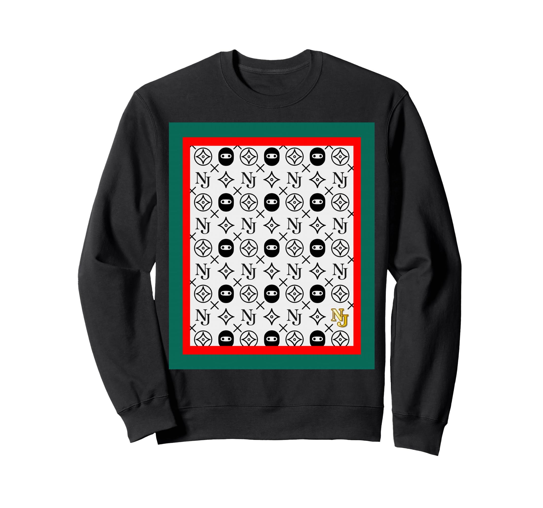 

Logo Design Brand Parody Funny Gift Sweatshirt Ninja-kun All-Over Monogram [Hentai Shop] чорний