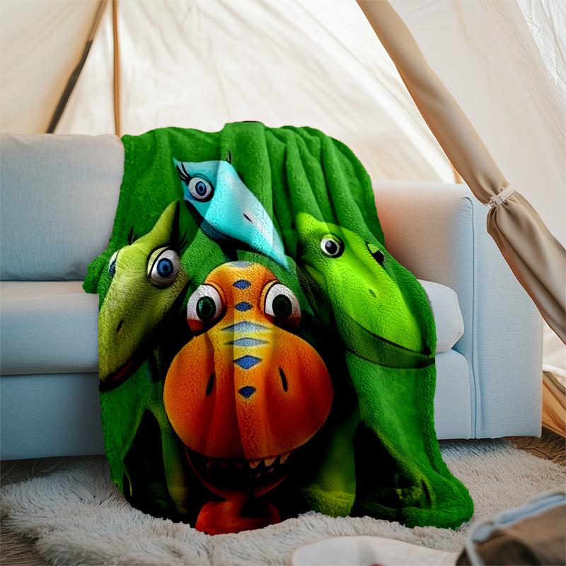Dinosaur Tog printet plaid—blød, varm;alsidigt tæppe til alle årstider—perfekt som aircondition-tæppe, lur-tæppe