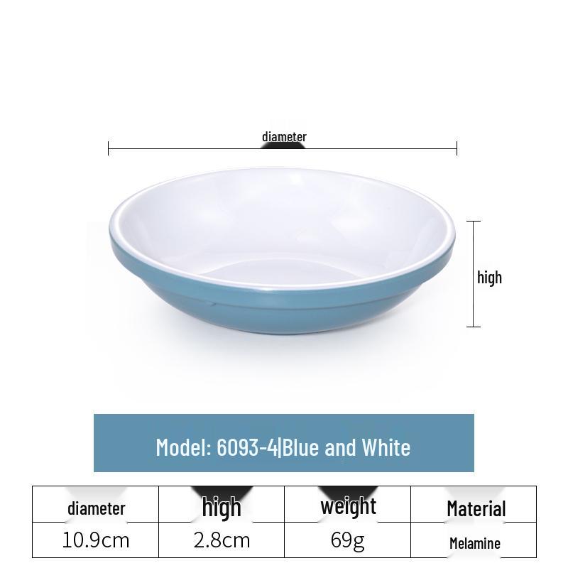 Imitation Porcelain Melamine Dipping and Snack Dish for Restaurants
