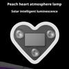 Solar Powered Wireless LED Heart Shape C-Pillar Neon Light, Wireless Heart-Shaped Atmosphere Light for Car Romantic Neon Lights