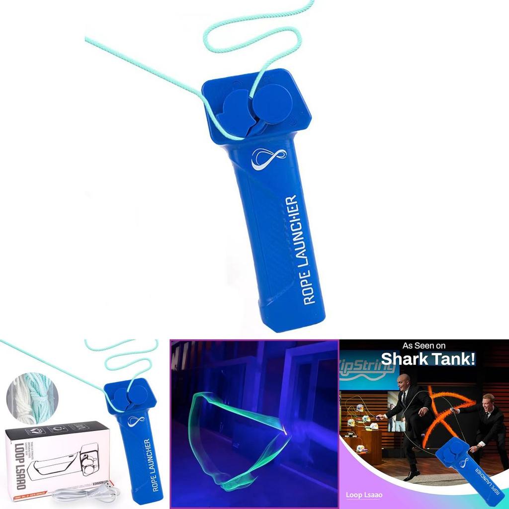 Colorful Led Zipstring Toy Plastic Handheld Adjustable Speed Looplasso Rope Launcher