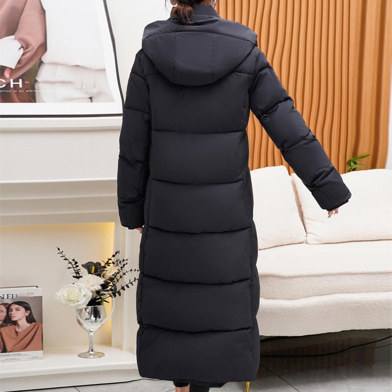 Mode Winter Damen X-Lang Parkas Kapuze Dick Warm Jacke Locker Damenmäntel