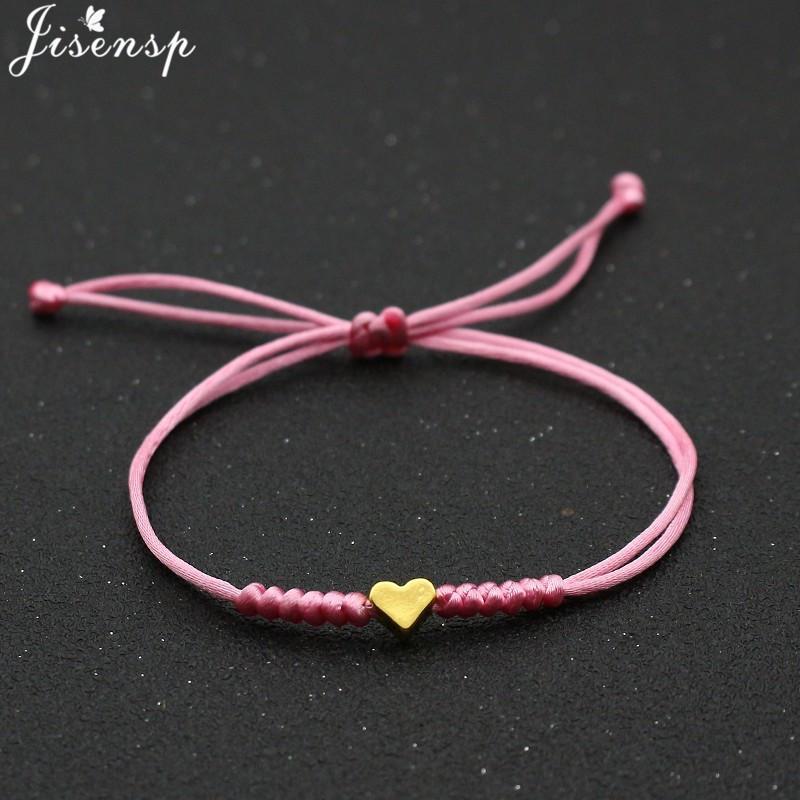 Multicolor Rope Lucky Heart Bracelets Women Men Charm Woven Handmade Bangles Braided Adjustable Buddhism Jewelry Pulseras