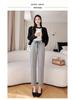Women's High Waist Fleece Lined Woolen Warm Carrot Pants