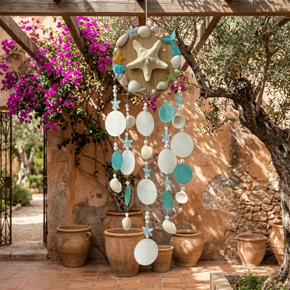 Wall-mounted Sea Shell Wind Chime Star Garden Wind Chimes Creative Outdoor Wind Catcher Garden