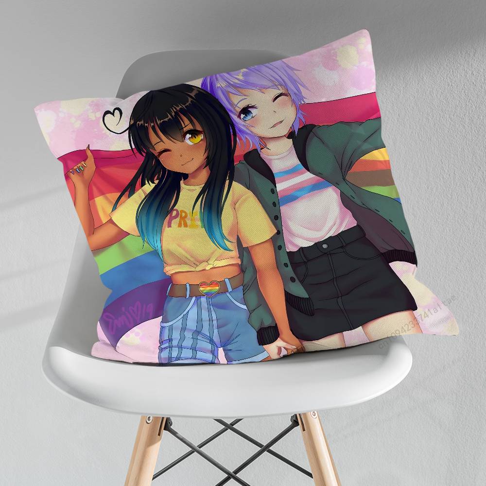 Pride Lesbian LGBT Rainbow Pillowcase for Sofa Room Office Decor Printing  Merchandise AllMatch Cushion Cover