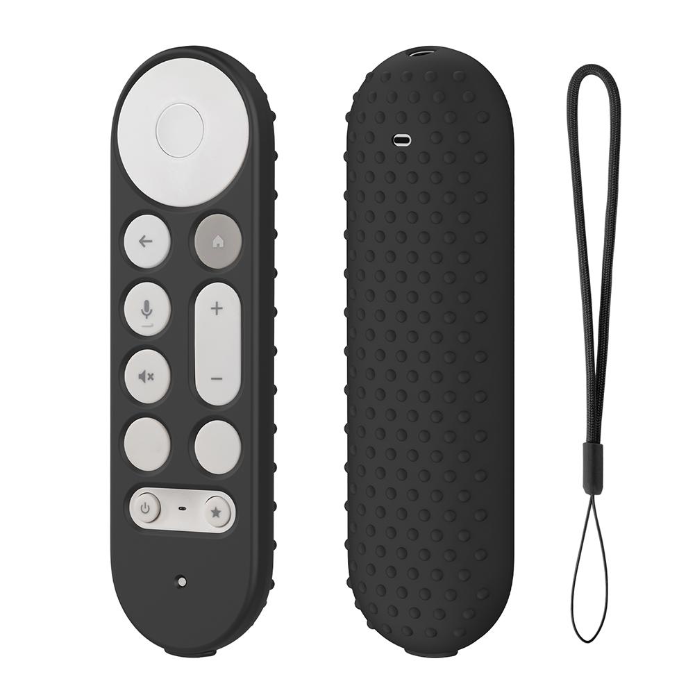 Silicone Remote Case with Lanyard Protective Controller Sleeve Skin Shockproof Remote Protective Case for Google TV Streamer 4K