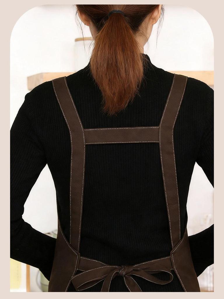 Custom Unisex Waterproof Canvas Waist Apron - Simple, Fashionable Workwear for Catering