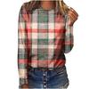 Plaid Striped Retro Women T-Shirts Spring Autumn Long Sleeve Comfort Street 3D Print Female Tee 3XL Plus Size Casual Tops